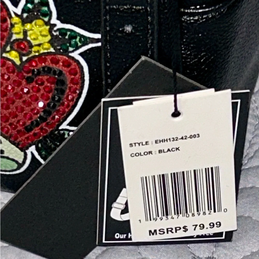 Ed Hardy Black and Red Heart Mini Bag - Picture 2 of 13
